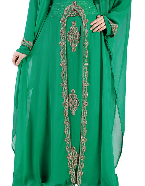 Stylist Green Colored Georgette Heavy Farasha
